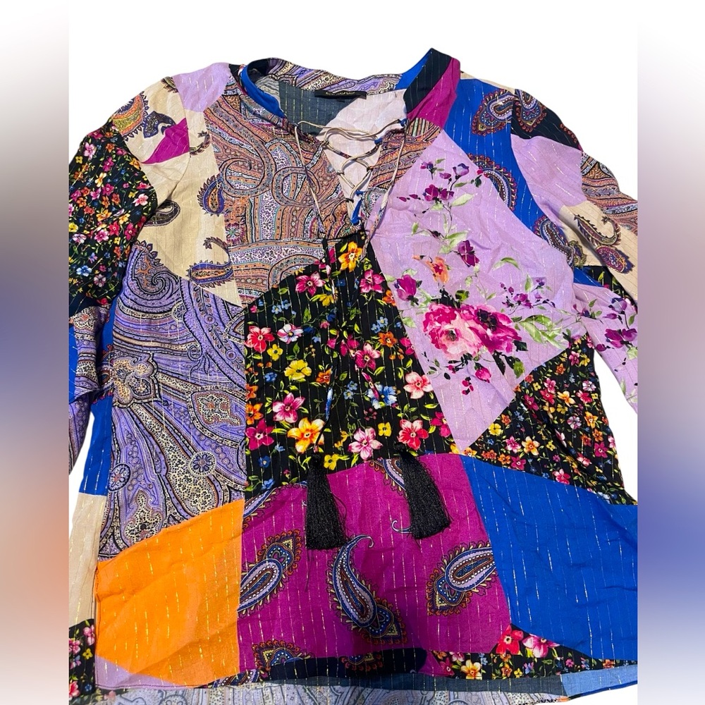 Kobi Halperin Multicolor Patchwork Blouse - image 2